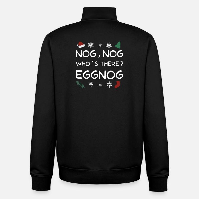 Eggnog Christmas Xmas - Unisex Organic Zip Sweatshirt by Stanley/Stella - black