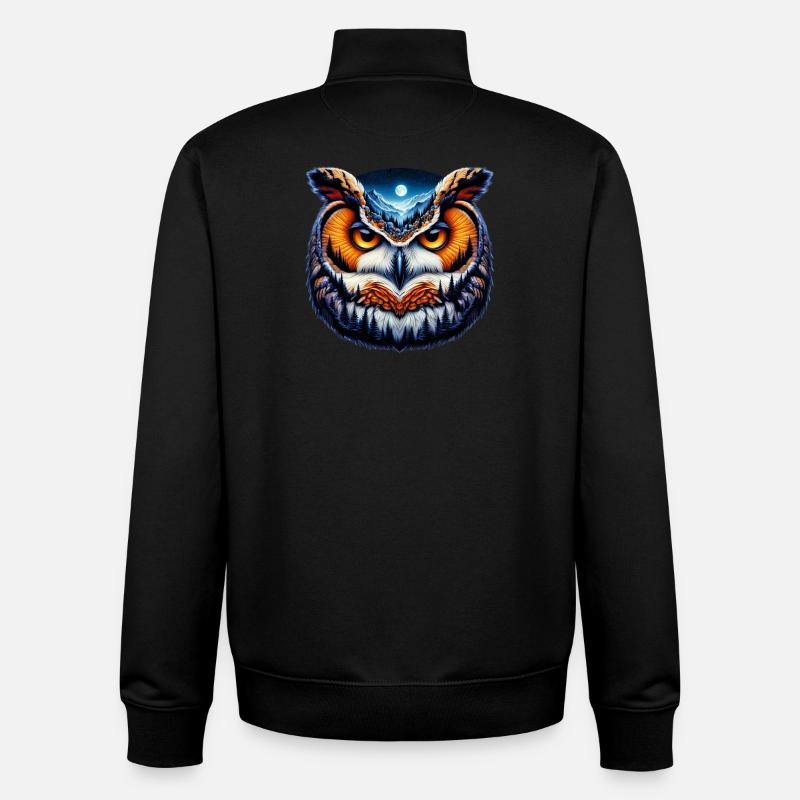 Eule - Unisex Organic Zip Sweatshirt von Stanley/Stella - Schwarz