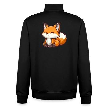 Süßer und fröhlicher Fuchs im Cartoon-Stil - Unisex Organic Zip Sweatshirt von Stanley/Stella - Schwarz - Hinten - AI Model Male 185 light (185cm)