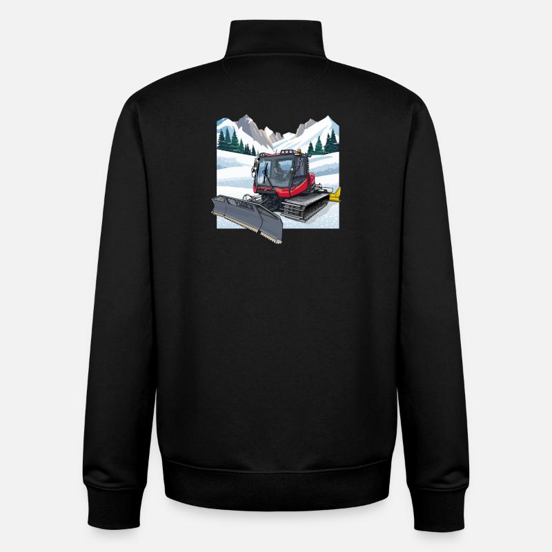 Déneigement de la dameuse - Sweat zippé unisexe en coton bio Stanley/Stella - noir