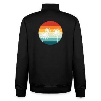 Palmier rétro coucher de soleil - Sweat zippé unisexe en coton bio Stanley/Stella - noir - Dos - AI Model Male 185 light (185cm)