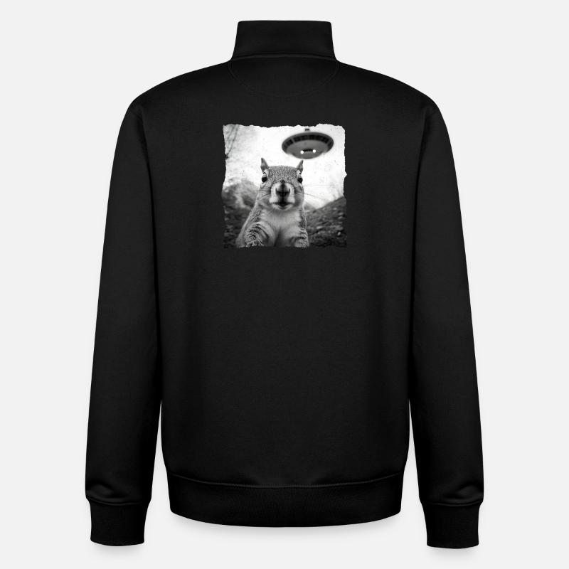 Alien Eichhörnchen Begegnung – Lustiges Sci-Fi - Unisex Organic Zip Sweatshirt von Stanley/Stella - Schwarz