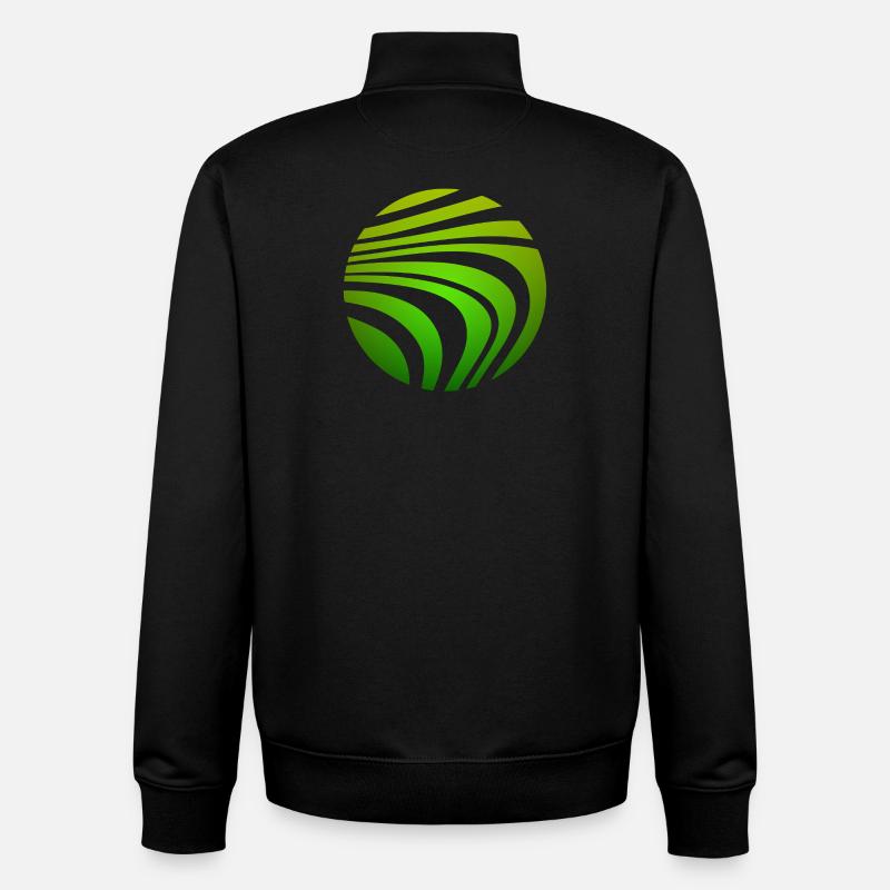 Psychedelic Pattern Green Gradient - Unisex Organic Zip Sweatshirt by Stanley/Stella - black