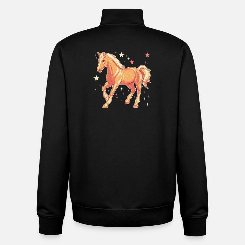 Pferd mit Sternen - Unisex Organic Zip Sweatshirt von Stanley/Stella - Schwarz