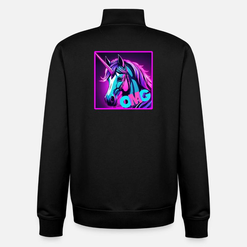 buntes unicorn - Unisex Organic Zip Sweatshirt von Stanley/Stella - Schwarz