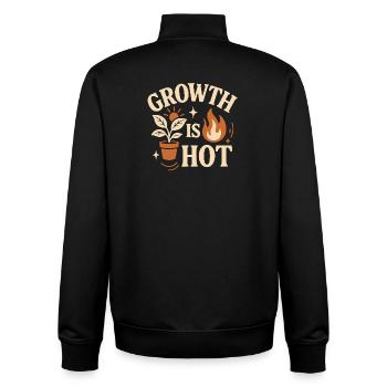 Wachstum ist heißes Pflanzenfeuer-Motivationsdesign - Unisex Organic Zip Sweatshirt von Stanley/Stella - Schwarz - Hinten - AI Model Male 185 light (185cm)