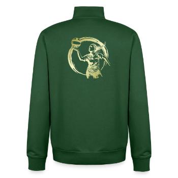 Volleyball Player Silhouette - Unisex Organic Zip Sweatshirt by Stanley/Stella - bottle green - Back - AI Model Male 185 dark (185cm)