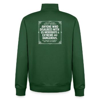 Political tension - Unisex Organic Zip Sweatshirt by Stanley/Stella - bottle green - Back - AI Model Male 185 dark (185cm)
