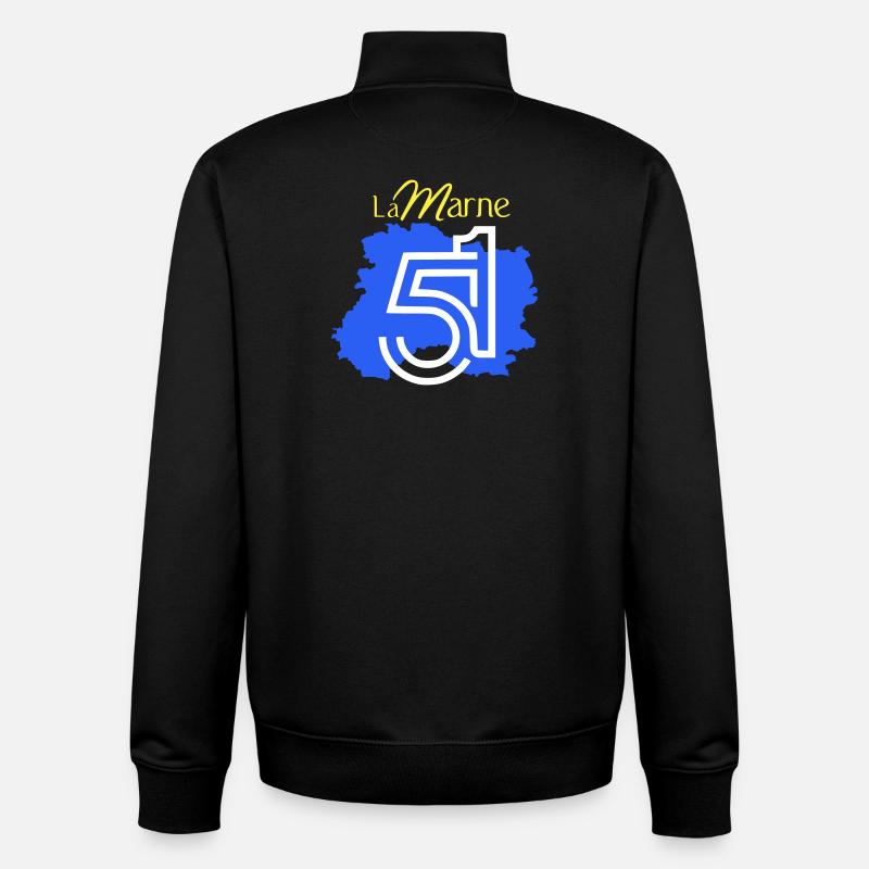 La Marne 51  - Sweat zippé unisexe en coton bio Stanley/Stella - noir