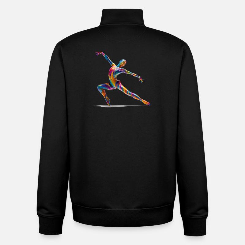 Farbexplosion Tänzer im Flow - Unisex Organic Zip Sweatshirt von Stanley/Stella - Schwarz