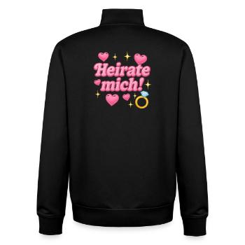 Marry me! / y2k design - Unisex Organic Zip Sweatshirt by Stanley/Stella - black - Back - AI Model Male 185 light (185cm)