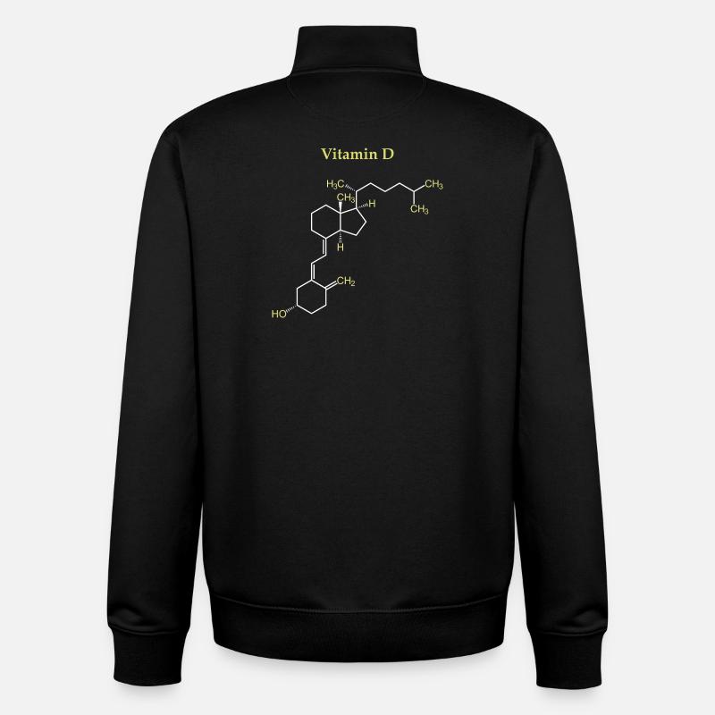 Vitamin-D-Struktur - Unisex Organic Zip Sweatshirt von Stanley/Stella - Schwarz