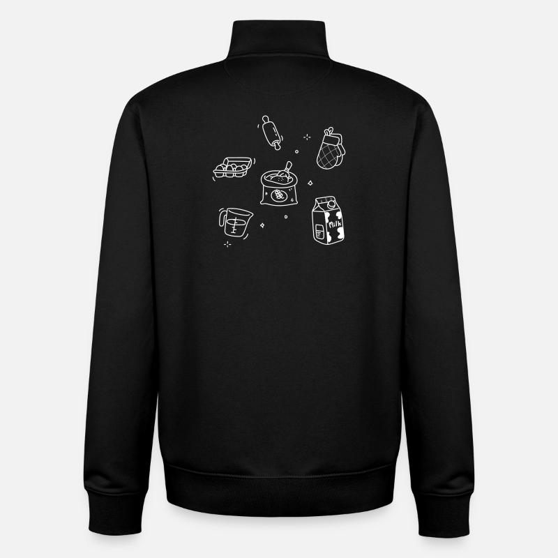 Kitchen Doodles White Lines - Unisex Organic Zip Sweatshirt by Stanley/Stella - black