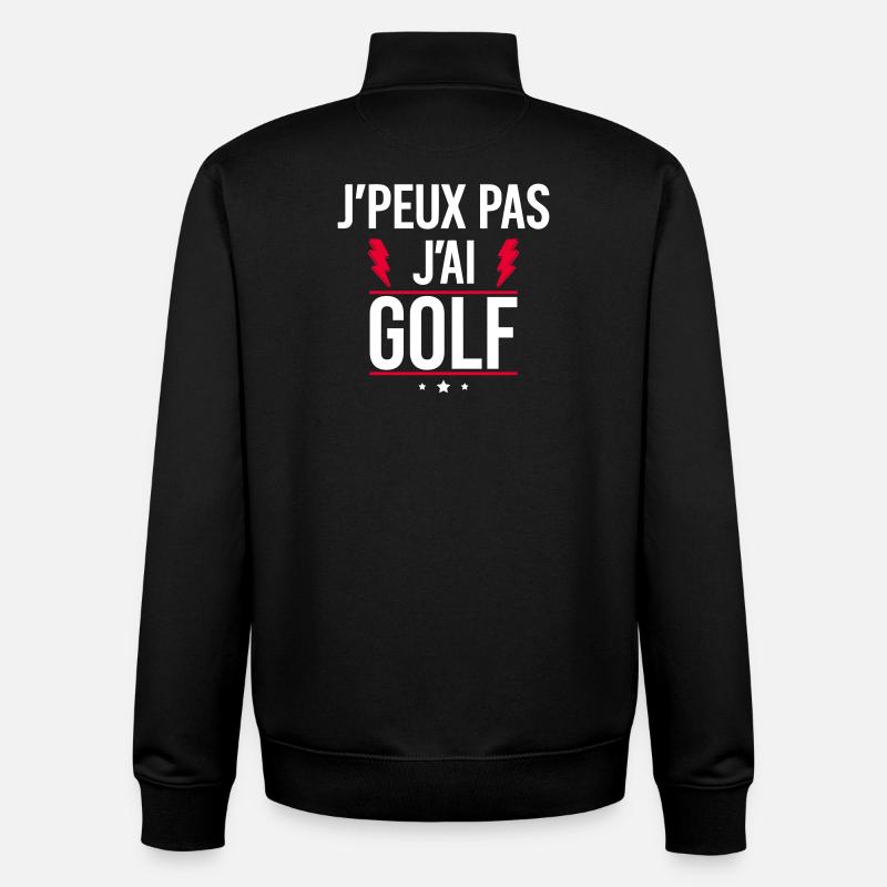J’peux pas j’ai golf Humour Golf - Sweat zippé unisexe en coton bio Stanley/Stella - noir