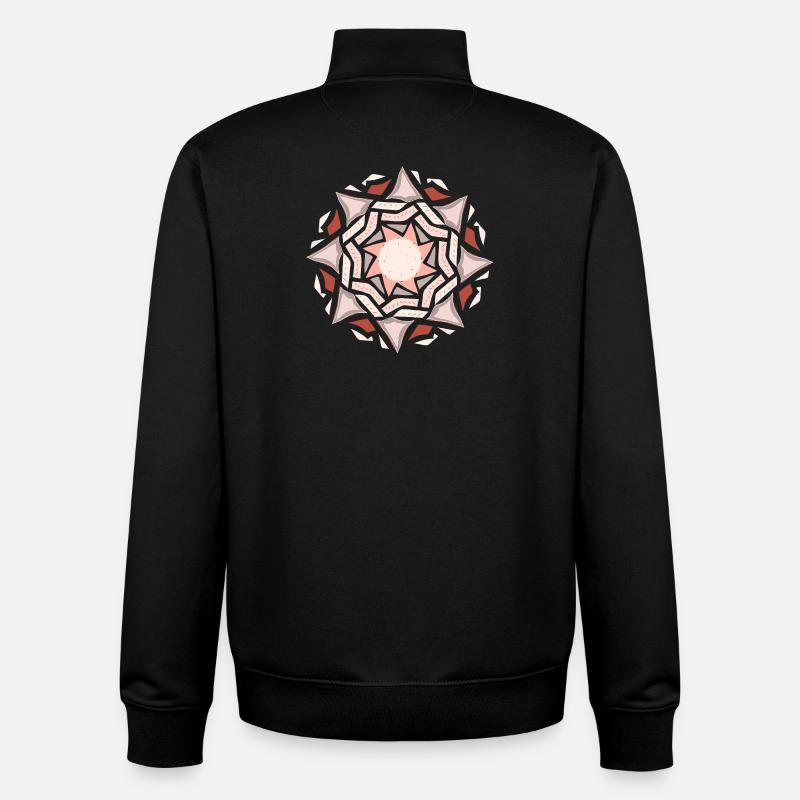 Rosa Mandala Sonne Geometrie - Unisex Organic Zip Sweatshirt von Stanley/Stella - Schwarz