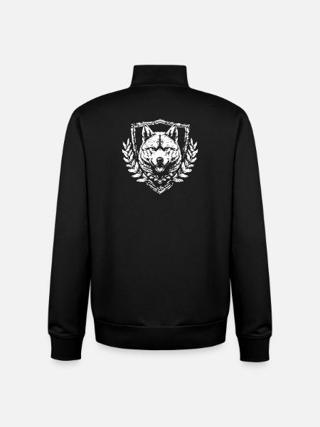 Husky Dog Dog Crest - Unisex Organic Zip Sweatshirt by Stanley/Stella - black