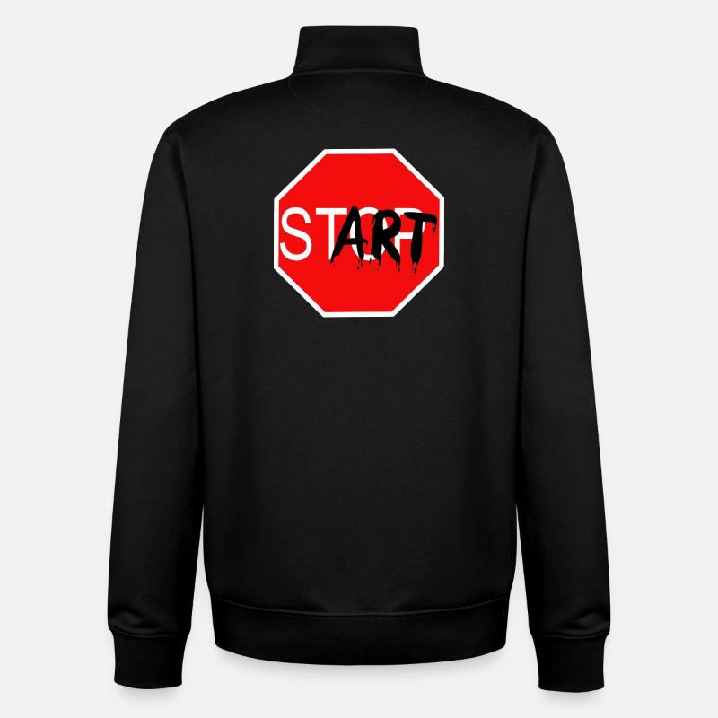 Startzeichen Graffiti Stoppschild - Unisex Organic Zip Sweatshirt von Stanley/Stella - Schwarz