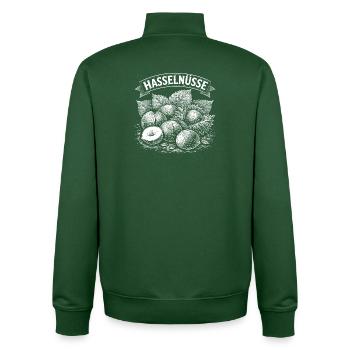 Haselnüsse Banner Illustration - Unisex Organic Zip Sweatshirt von Stanley/Stella - Flaschengrün - Hinten - AI Model Male 185 dark (185cm)