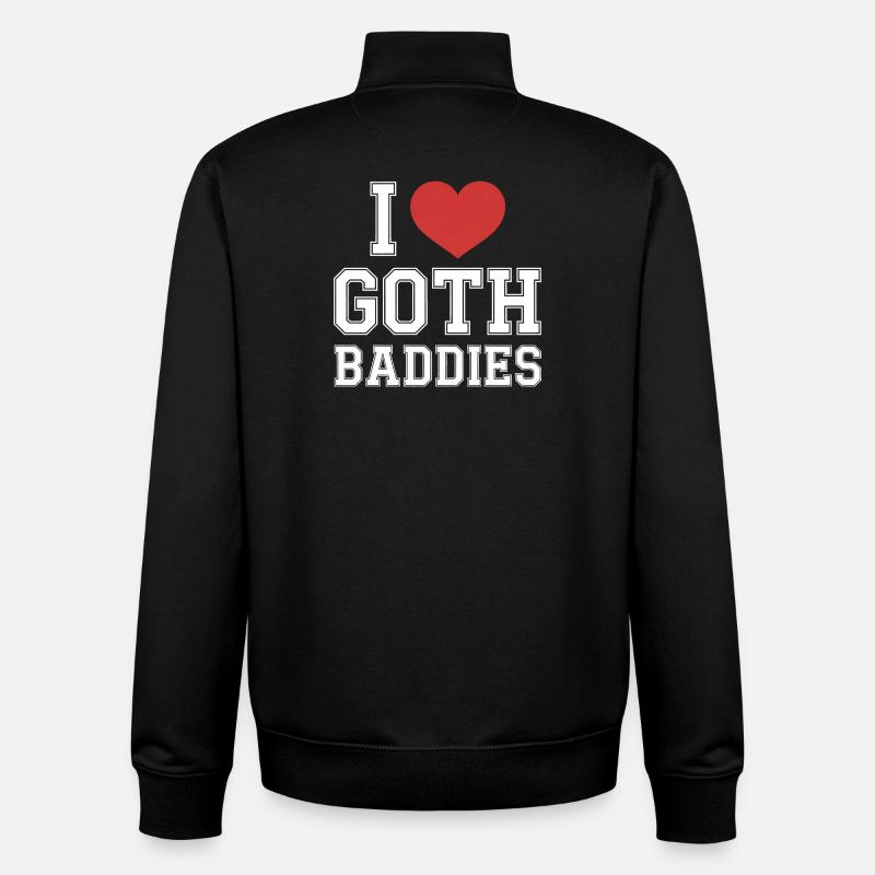 I Love Goth Baddies - Unisex Organic Zip Sweatshirt by Stanley/Stella - black