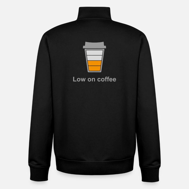 Low on Coffee - Unisex Organic Zip Sweatshirt by Stanley/Stella - black