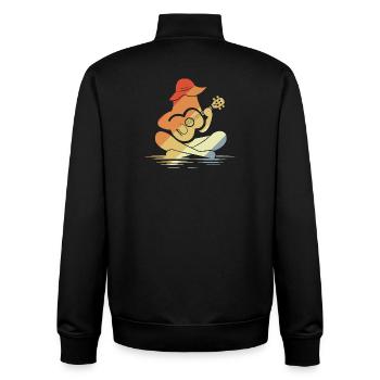 Weibliche Ukulele Grafik - Unisex Organic Zip Sweatshirt von Stanley/Stella - Schwarz - Hinten - AI Model Male 185 light (185cm)