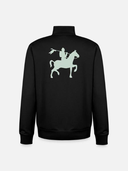Chevalier guerrier à cheval - Sweat zippé unisexe en coton bio Stanley/Stella - noir