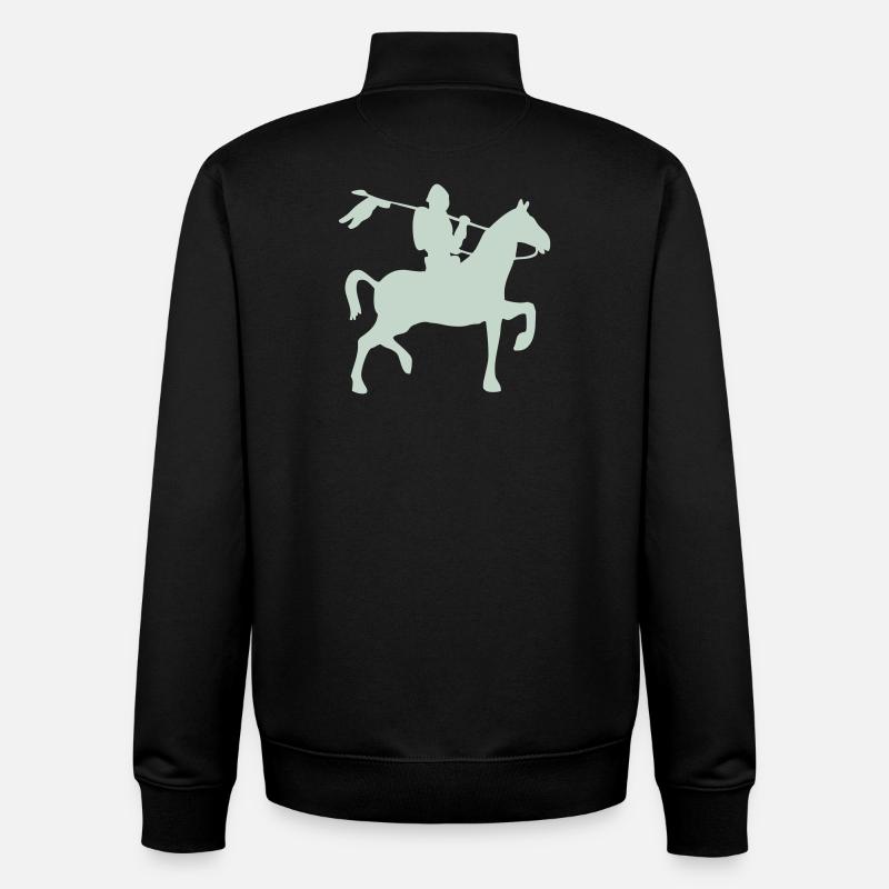 Chevalier guerrier à cheval - Sweat zippé unisexe en coton bio Stanley/Stella - noir