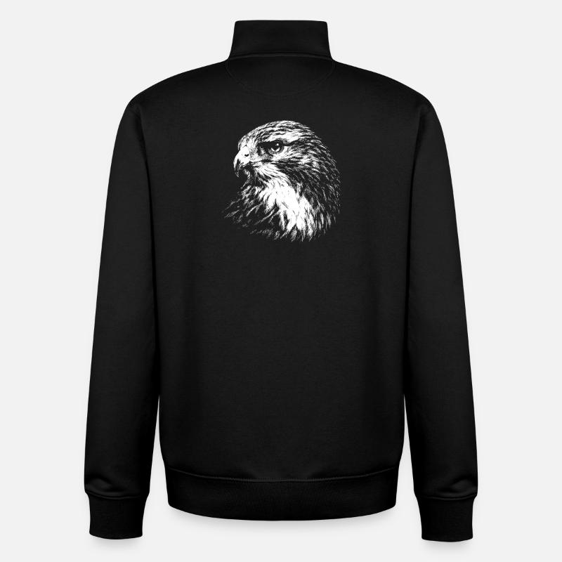 Falcon – graphismes au crayon blanc - Sweat zippé unisexe en coton bio Stanley/Stella - noir
