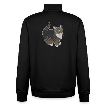 Chat tigré aux pattes blanches - Sweat zippé unisexe en coton bio Stanley/Stella - noir - Dos - AI Model Male 185 light (185cm)