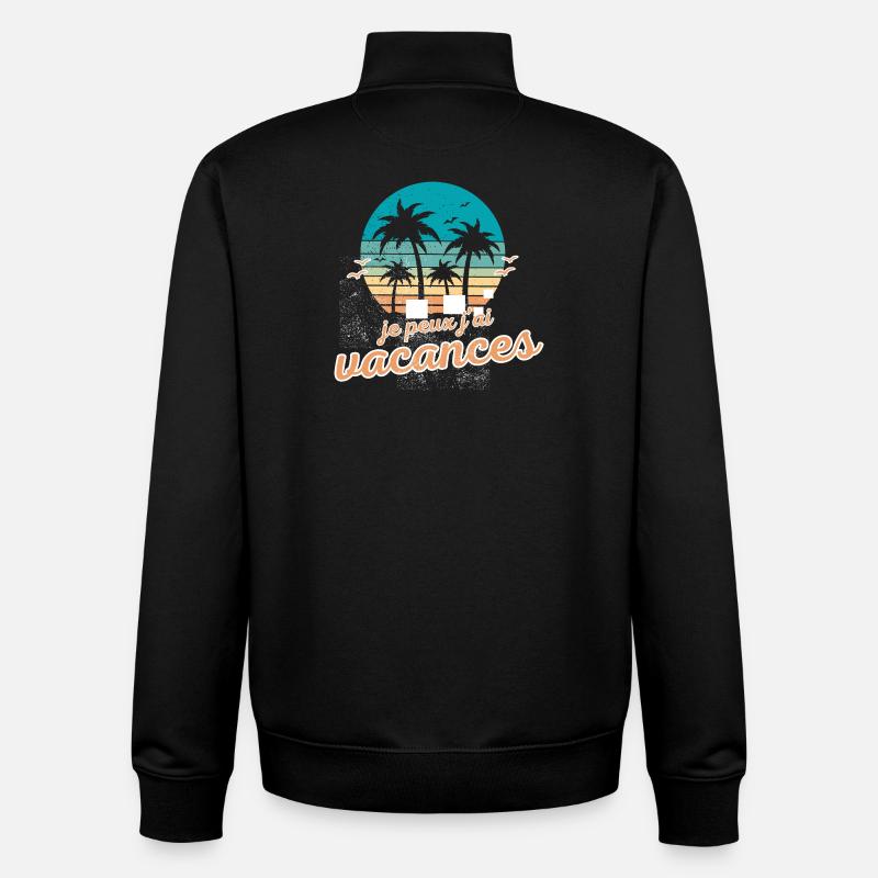 Vacances Tropicales Crépuscule - Sweat zippé unisexe en coton bio Stanley/Stella - noir