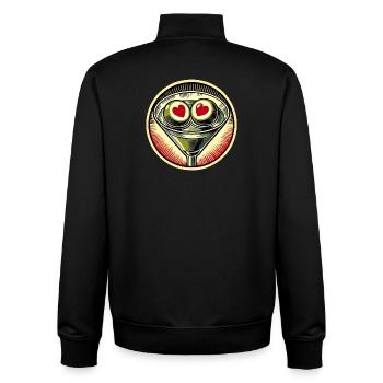 Heart Eyes Martini Retro - Unisex Organic Zip Sweatshirt von Stanley/Stella - Schwarz - Hinten - AI Model Male 185 light (185cm)