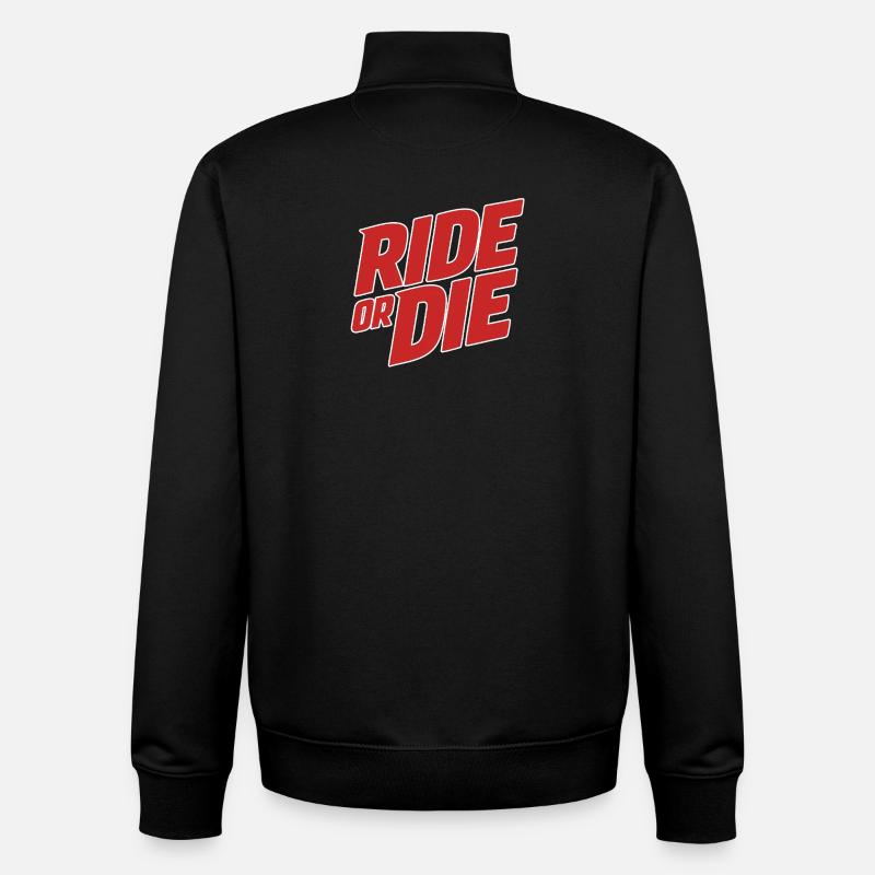 Ride or Die Lettering - Unisex Organic Zip Sweatshirt by Stanley/Stella - black