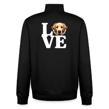 LOVE Golden Retriever Dog Dog Lover Funny - Unisex Organic Zip Sweatshirt by Stanley/Stella - black - Back - AI Model Male 185 light (185cm)