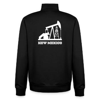 New Mexico Oilfield Pumpjack Design - Unisex Organic Zip Sweatshirt von Stanley/Stella - Schwarz - Hinten - AI Model Male 185 light (185cm)