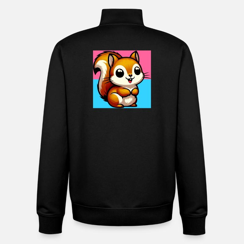 squirrel - Unisex Organic Zip Sweatshirt by Stanley/Stella - black