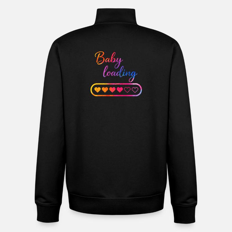 Cœur de chargement de bébé - Sweat zippé unisexe en coton bio Stanley/Stella - noir