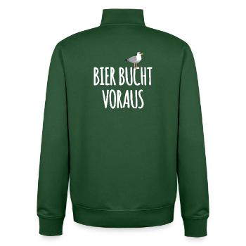 Bier Bucht Seefahrer Kneipe - Unisex Organic Zip Sweatshirt von Stanley/Stella - Flaschengrün - Hinten - AI Model Male 185 dark (185cm)