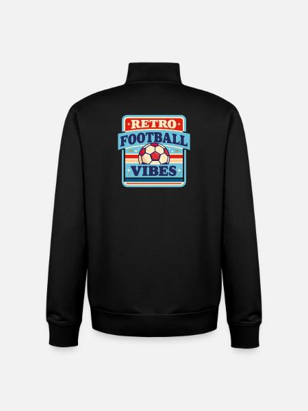 Retro_Football_Vibes - Unisex Organic Zip Sweatshirt by Stanley/Stella - black