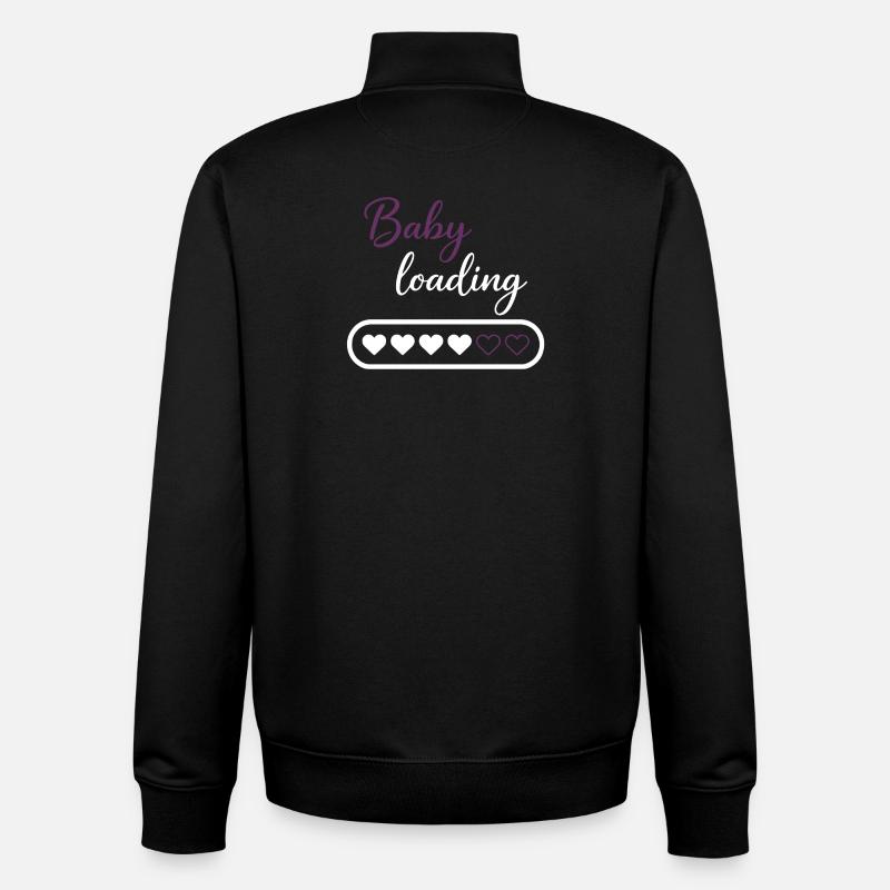 Baby Loading Heart Progress - Unisex Organic Zip Sweatshirt by Stanley/Stella - black