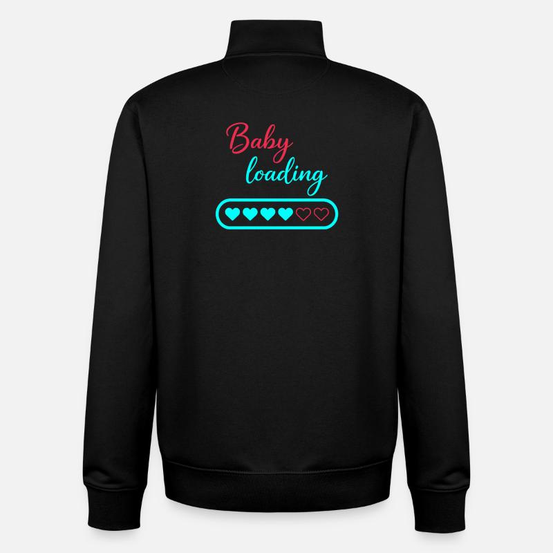 Baby Loading Neon Hearts - Unisex Organic Zip Sweatshirt von Stanley/Stella - Schwarz
