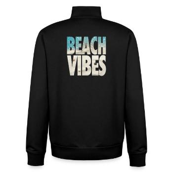 Beach Vibes - Tropical Ocean & Sand Texture - Unisex Organic Zip Sweatshirt by Stanley/Stella - black - Back - AI Model Male 185 light (185cm)