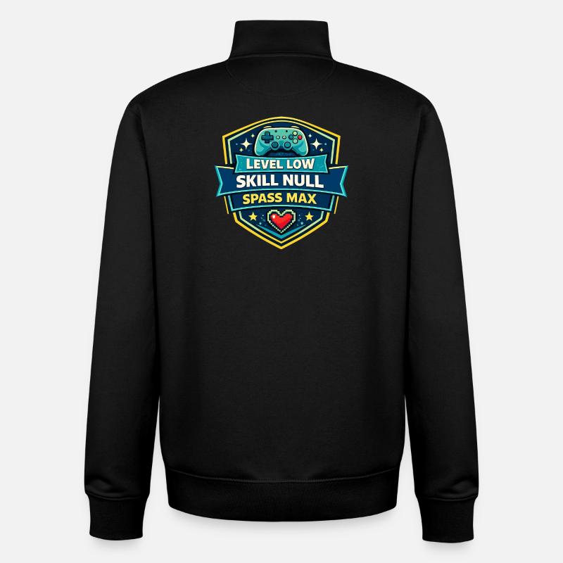 Level Low Skill Null Spass Max - Unisex Organic Zip Sweatshirt von Stanley/Stella - Schwarz