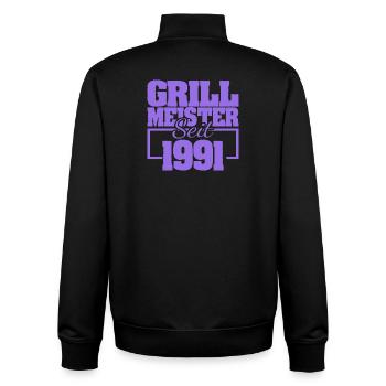 Couverts de gril 1991 - Sweat zippé unisexe en coton bio Stanley/Stella - noir - Dos - AI Model Male 185 light (185cm)