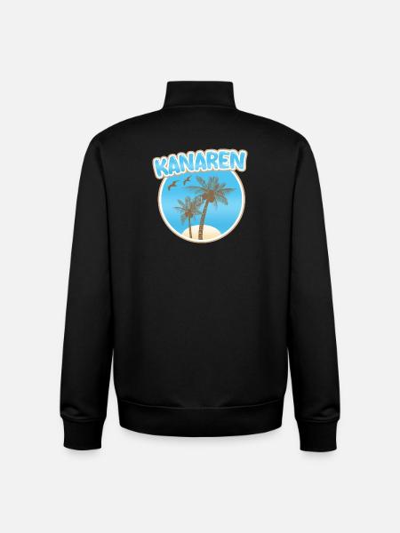 Canary Islands Palm Beach Logo - Unisex Organic Zip Sweatshirt by Stanley/Stella - black