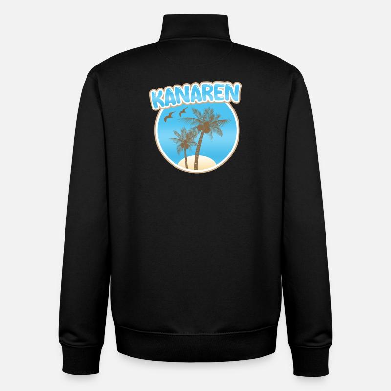 Canary Islands Palm Beach Logo - Unisex Organic Zip Sweatshirt by Stanley/Stella - black