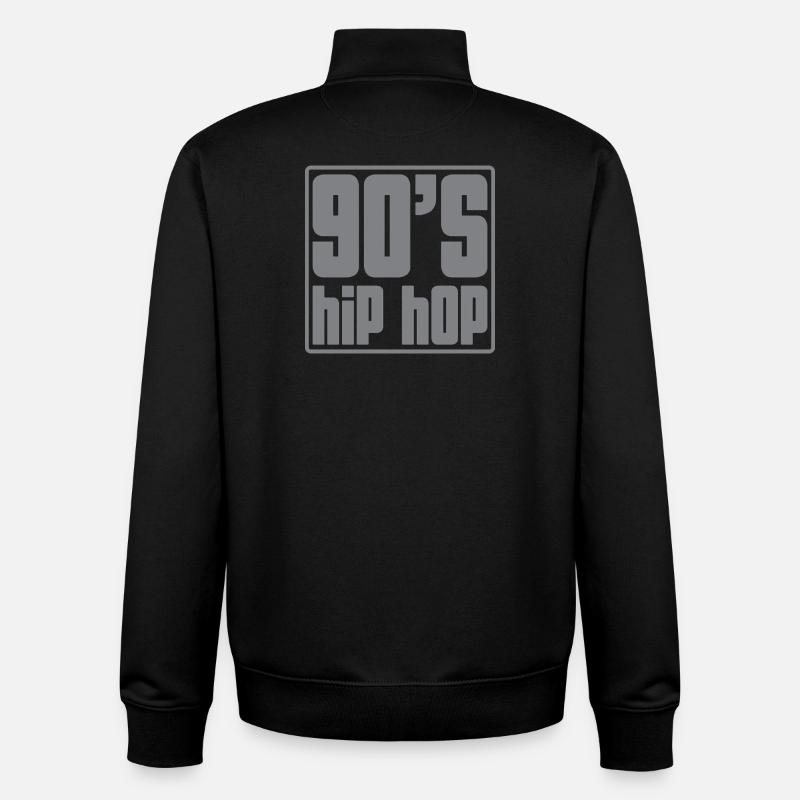 90s Hip Hop Grid - Unisex Organic Zip Sweatshirt by Stanley/Stella - black