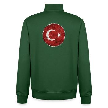 Türkei Flagge Kreis-Design - Unisex Organic Zip Sweatshirt von Stanley/Stella - Flaschengrün - Hinten - AI Model Male 185 dark (185cm)