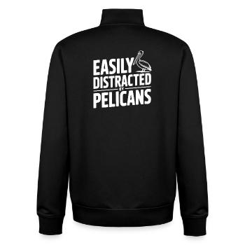 Facilement distrait par les pélicans - Sweat zippé unisexe en coton bio Stanley/Stella - noir - Dos - AI Model Male 185 light (185cm)