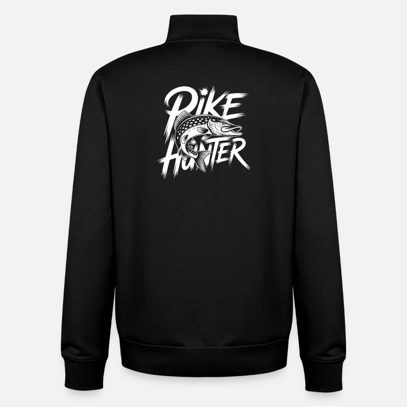 Pêche au brochet - Sweat zippé unisexe en coton bio Stanley/Stella - noir