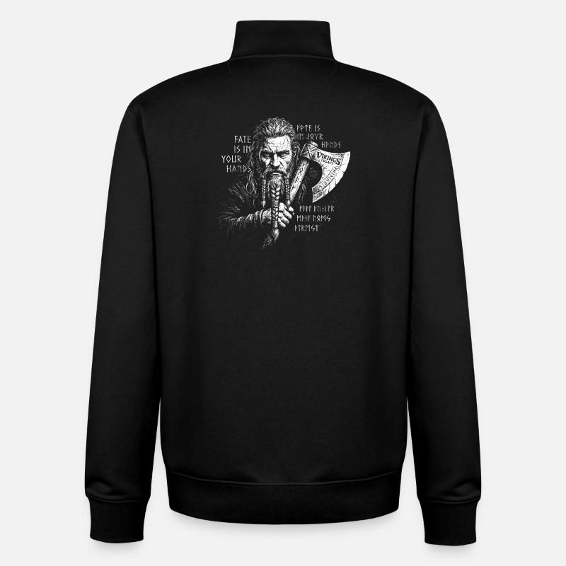 Fate is in your Hands - Unisex Organic Zip Sweatshirt by Stanley/Stella - black